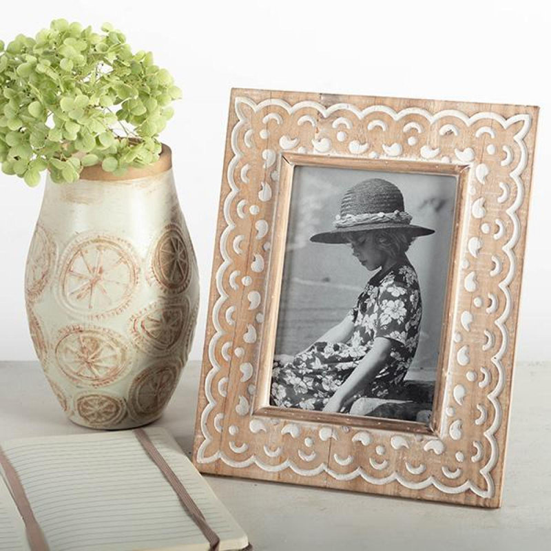 Cadre photo Mabini, Blanc délavé, L 10,5 po x H 8,5 po