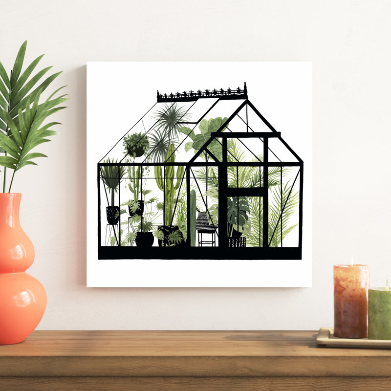 «Glass House II» par Grace Popp - peinture sur toile tendue, H 20 po x l 20 po