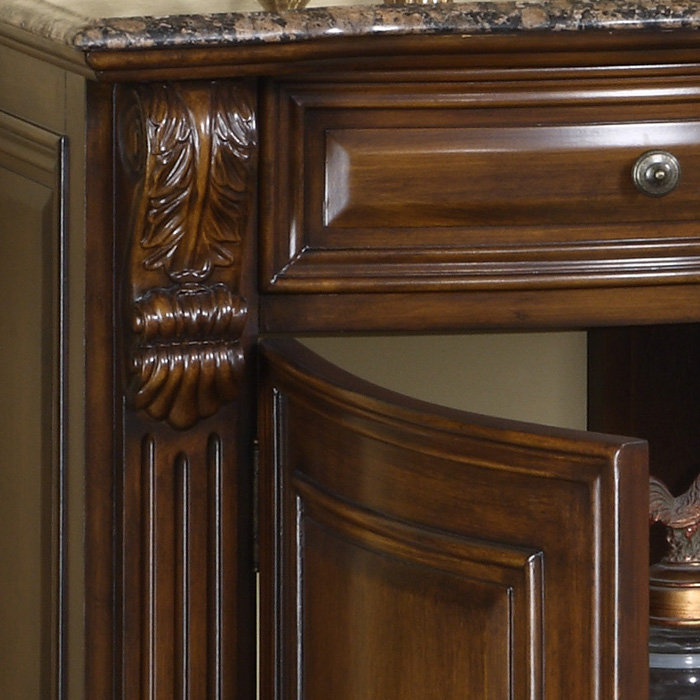 Ensemble de meuble-lavabo double 60 po Ramsel, Pierre granite baltique brune