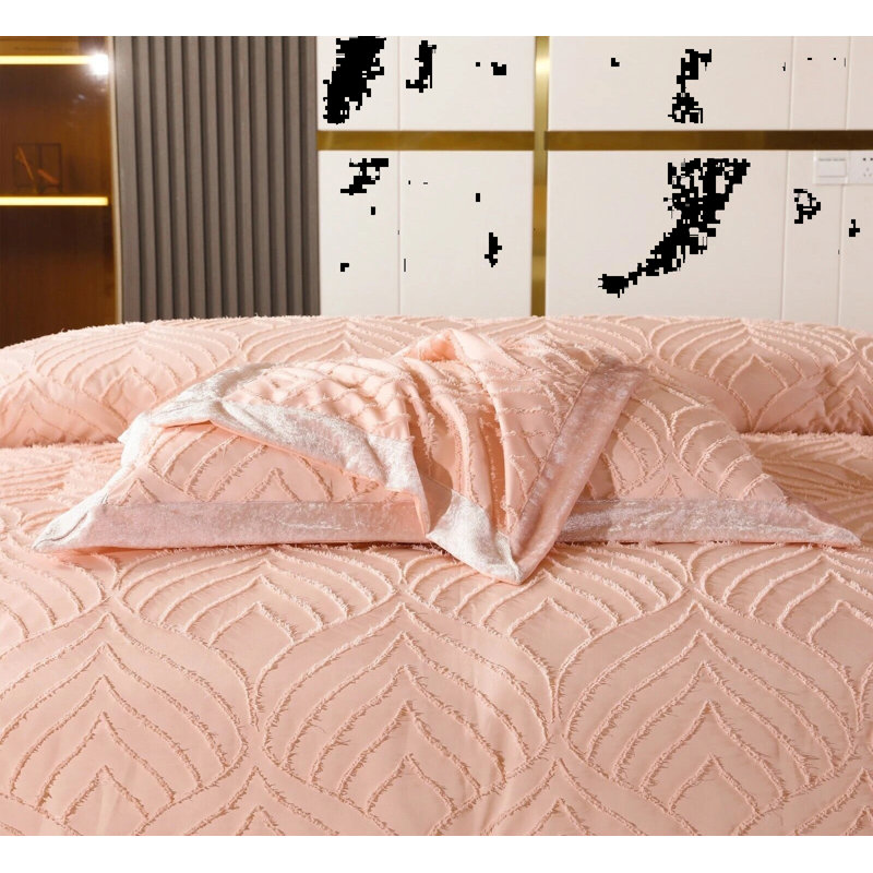 Polyester Bedspread with Pillow Shams, Pink