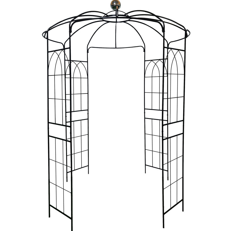 Pavillon de jardin en métal en forme d'arche de jardin en forme de cage de pergola DiaHigh