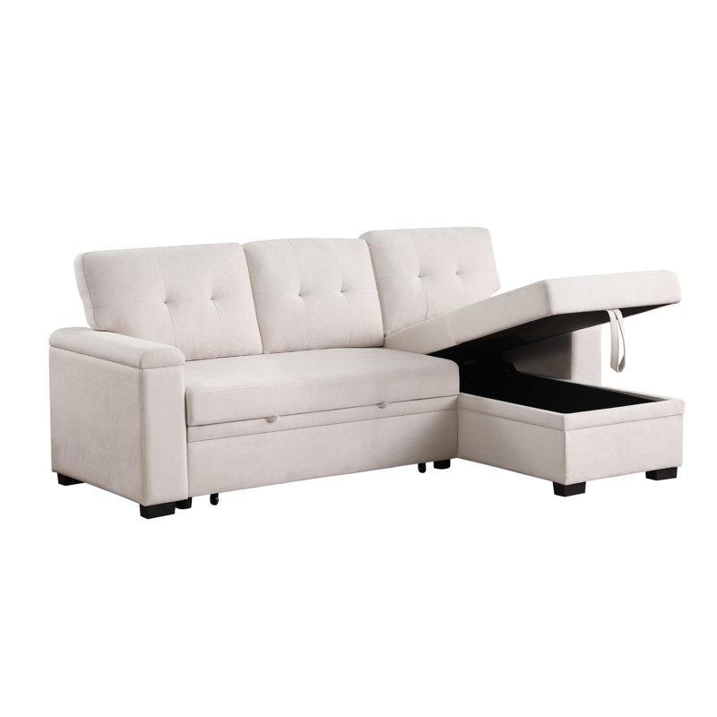 Canapé modulaire en tissu beige avec fonction de canapé et de rangement - avec option