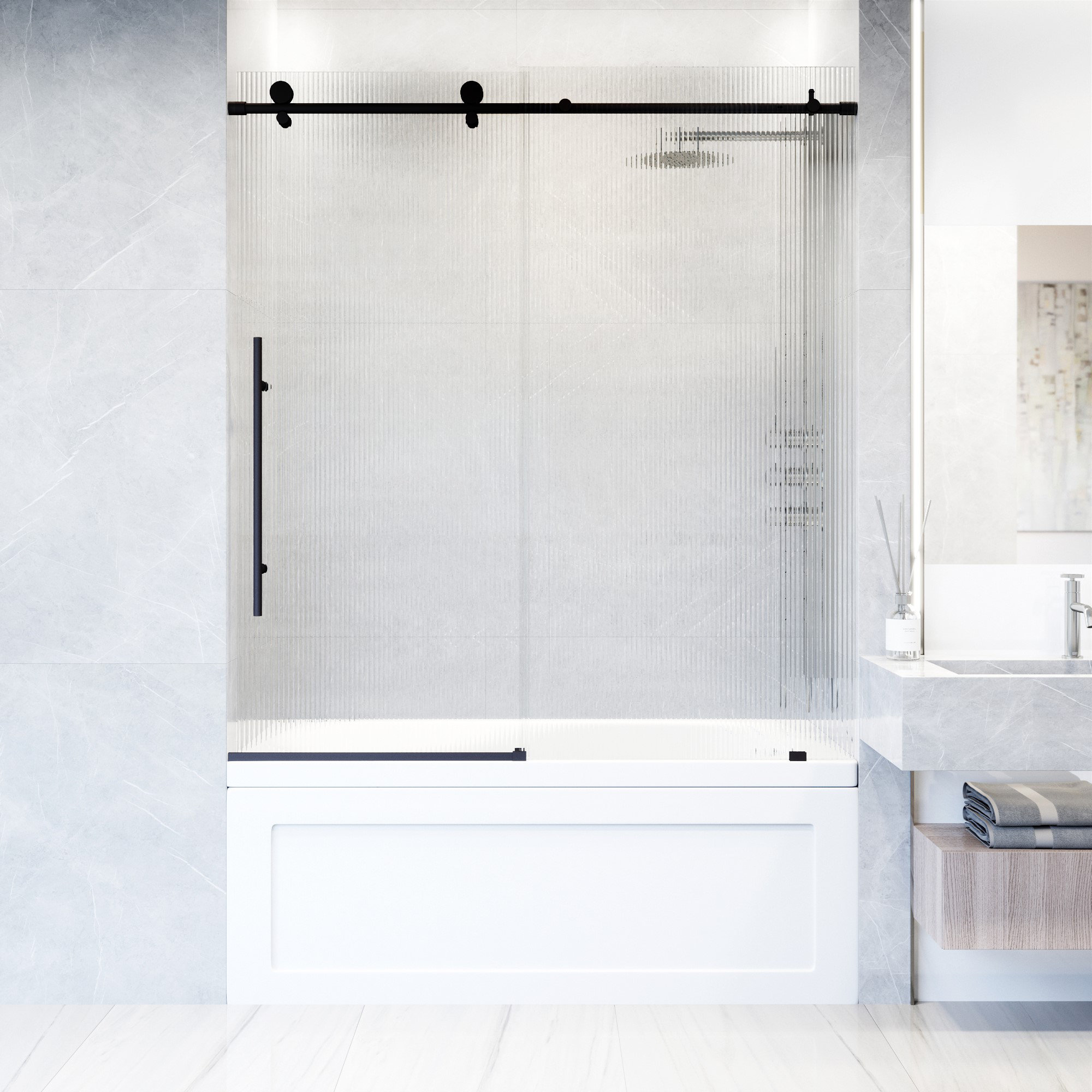 Sunny - Porte de douche pivotante, 800 mm, 1800 mm, Blanc, Transparent anticalcaire - | Home