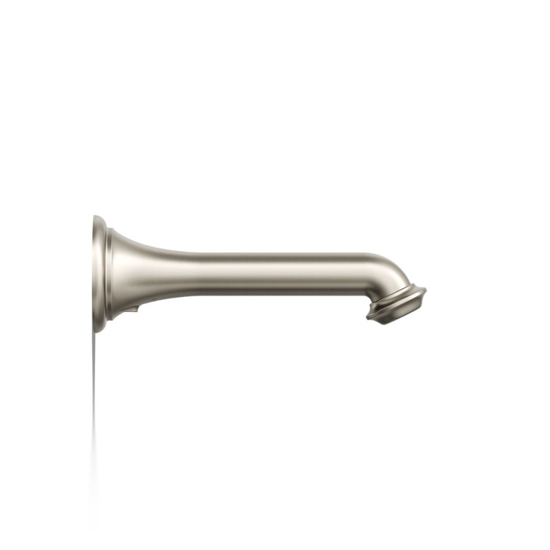 Artifacts Wall-Mount Bath Spout with Turned Design, Vibrant Brushed Nickel