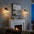 1-light Black Glass Wall Sconce