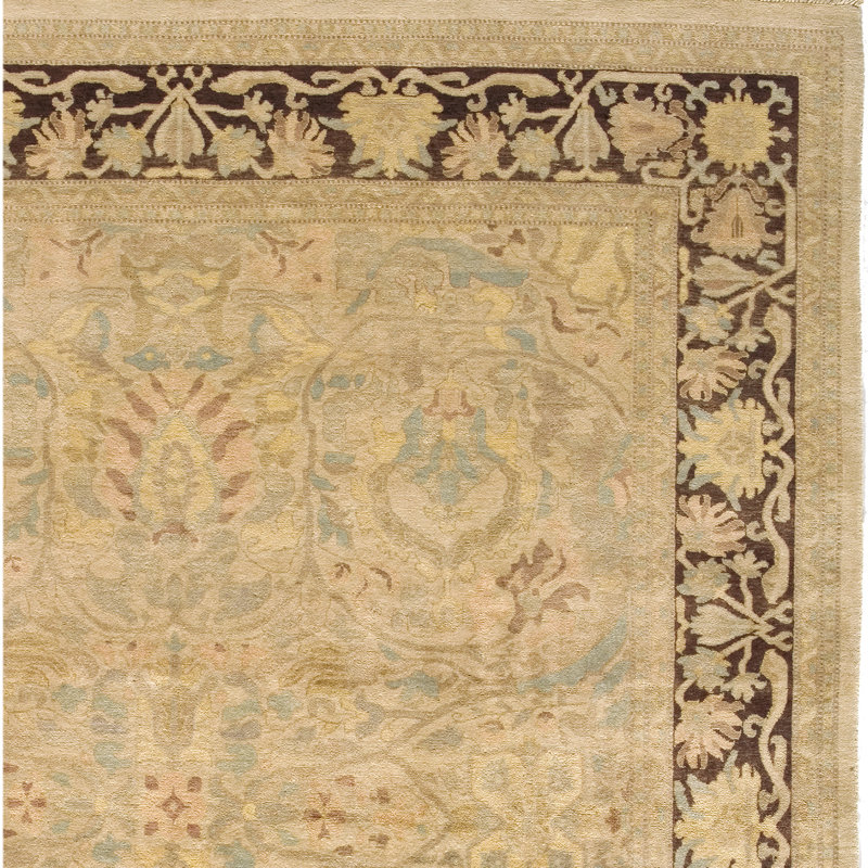 Wool Oriental Area Rug in Ivory/Walnut, Rectangle 8' x 10'