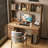 Walnut Rectangular Solid Wood Executive desk with drawers desk-1062455344