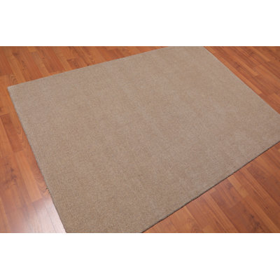 Tapis brun clair en laine touffeté à la main Stoney Brook