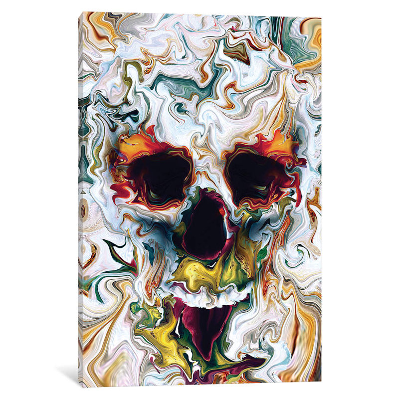 Skull Abstract by Riza Peker - Wrapped Canvas Gallery-Wrapped Canvas Giclee, 101.6 cm H x 66.04 cm W x 3.175 cm D