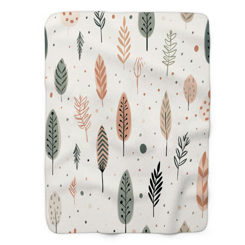 Motif d'hiver Scandi - 1 pièce Sherpa Premium, Grand lit