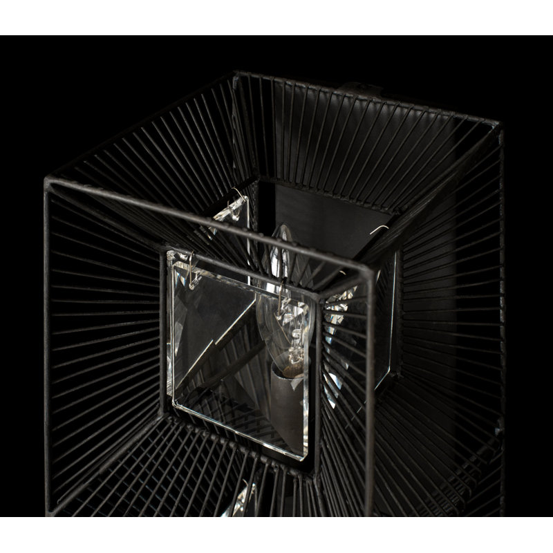 Flush Mounted Sconce, Black/Clear, Carbon