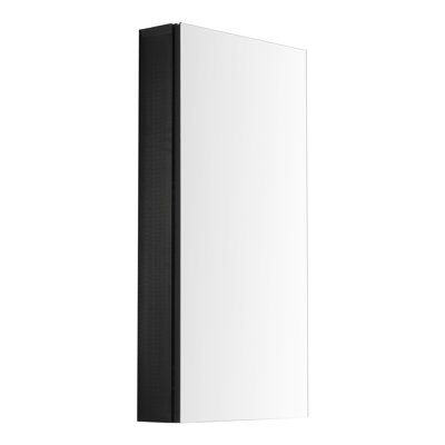 Bathroom Wall Mounted Mirror Storage Cabinet 18X36 - Matte Black, Rustproof Aluminum, Hd Glass, Large 18 X 36 Inch Shelf Clear Ample
