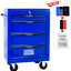 4 casiers à outils multifonctionnels en bleu, armoire en métal de 20 po avec glissières à roulement, 4 2 freins, poignée à tirer pour faciliter le déplacement de la boîte de rangement en acier, protection verrouillable-430913431