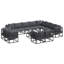  Garden Sofa Set With Cushion 13 Pcs Black Aluminium