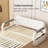 62.2" Modern Convertible Sleeper Loveseat, 3-in-1 Pull-Out Sofa Bed with Side Storage Pockets, Grey/White