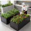 Ensemble de 2 lits de jardin surélevés en métal galvanisé 6 x 3 x 2 pi, boîtes à fleurs en acier de couleur antirouille pour légumes, herbes et fleurs d'extérieur