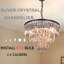Lustre en cristal à 6 lumières à intensité variable avec finition Chorm Finsh
