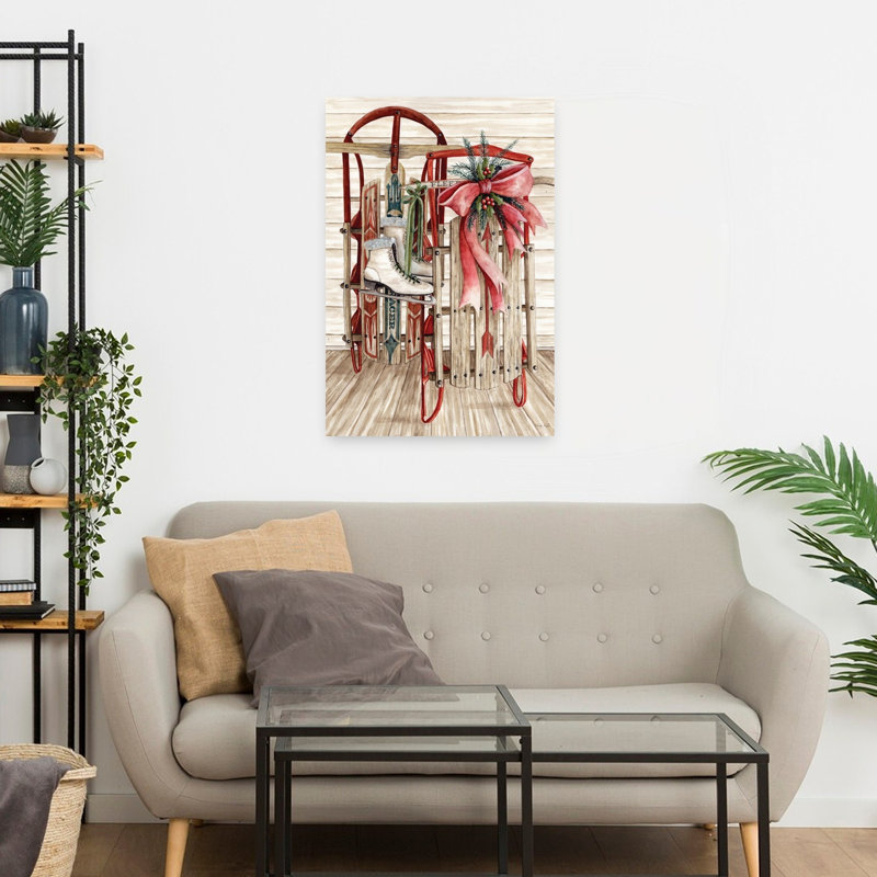 Rustic Holiday Charm 1 Piece Wrapped Canvas Wall Art, 60.96cm H x 40.64cm W