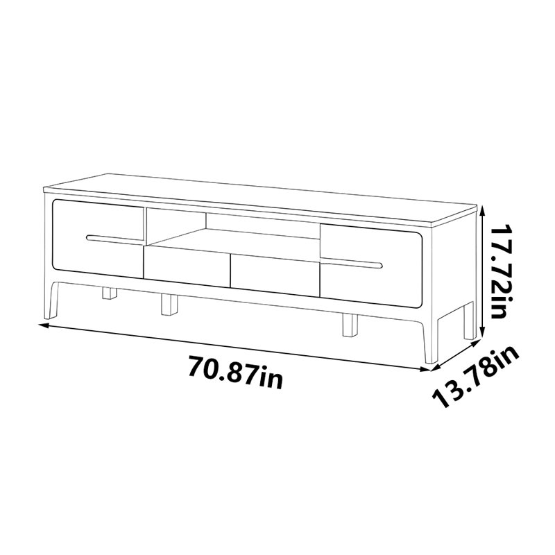 Meuble télé simple, 70.87", Brun