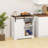 Farmhouse Coffee Bar Cabinet, Buffet Sideboard with Sliding Barn Door and Adjustable Shelf, Kitchen Buffet Cabinet-1914360289