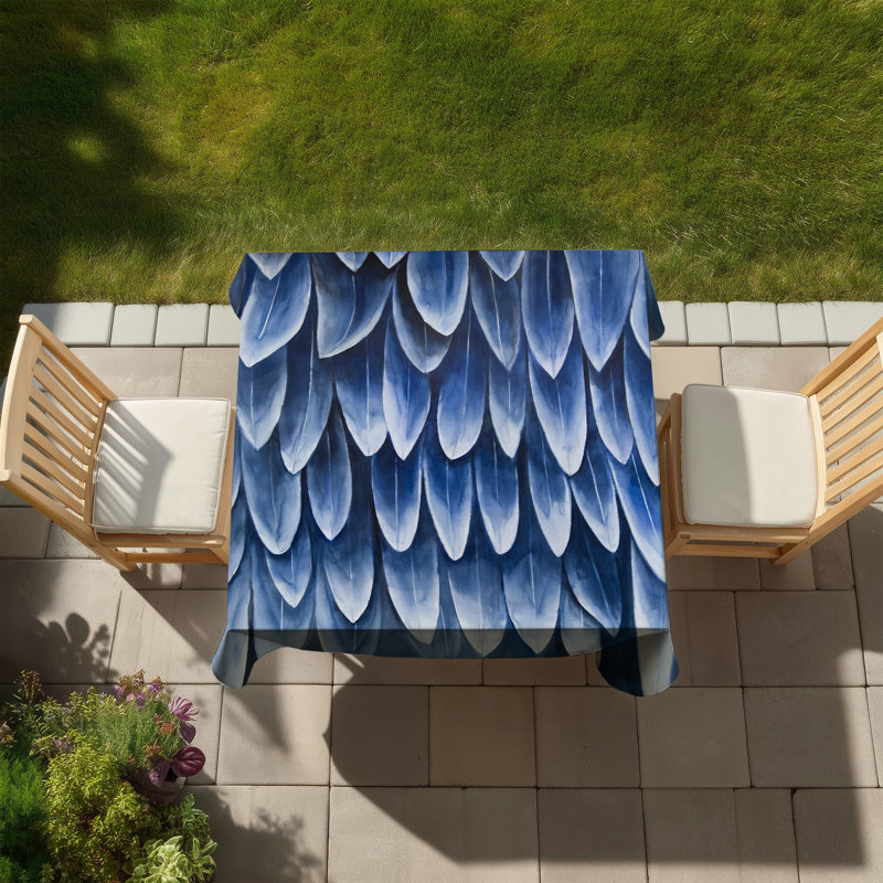 Plumage Blue Feathers Tablecloth | Indoor Outdoor Home Decor