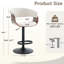 Tabouret de bar réglable en hauteur beige avec siège en tissu et dossier pivotant pour îlot de cuisine, bar et pub-348252438
