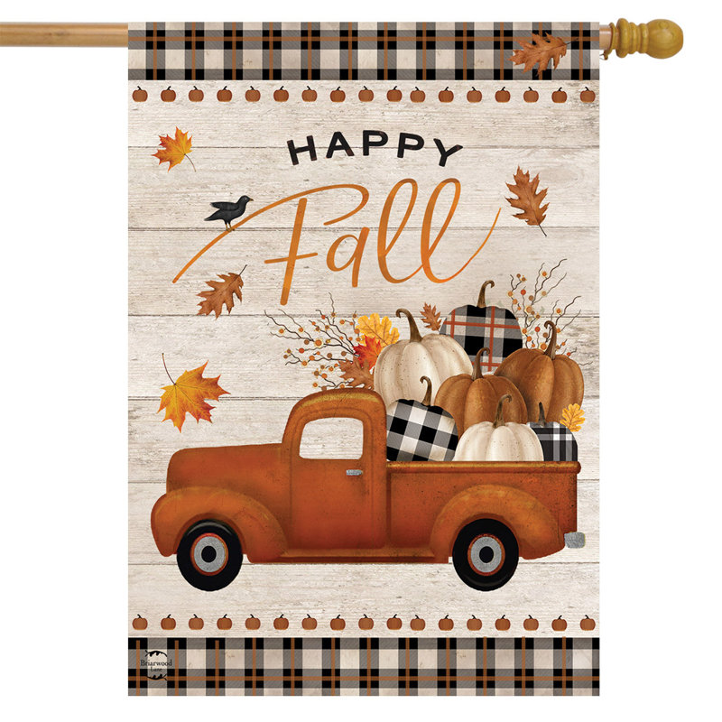 Drapeau «Happy Fall Pickup Truck House»