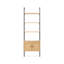 Bibliothèque échelle industrielle en bois à 4 tablettes avec armoire et structure métallique Mireille-1552928712