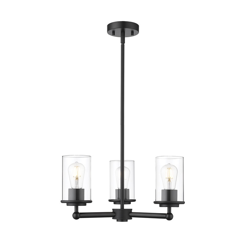 Lustre à 3 lumières en acier Sunnah, Noir mat