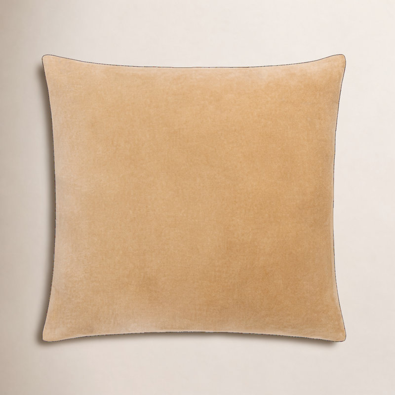 Coussin en coton Denny, Jaune, Polyester/ bourre en polyester, Square 22"