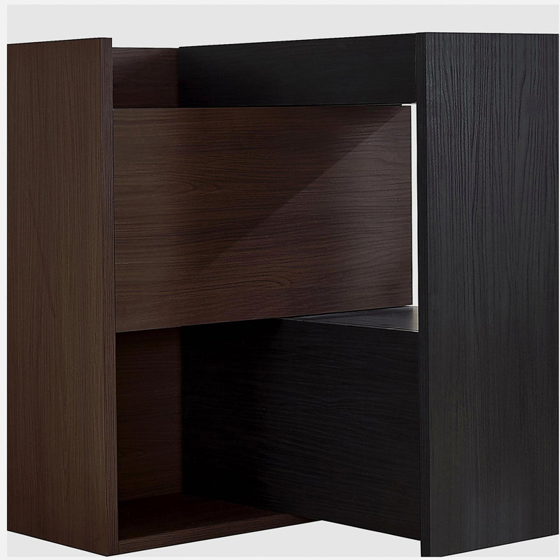 Armoire à chaussures extensible et rotative avec 1 tiroir, armoire d'angle à 90 degrés, armoire de rangement multifonctionnelle pour le salon, le couloir, l'entrée et le noyer