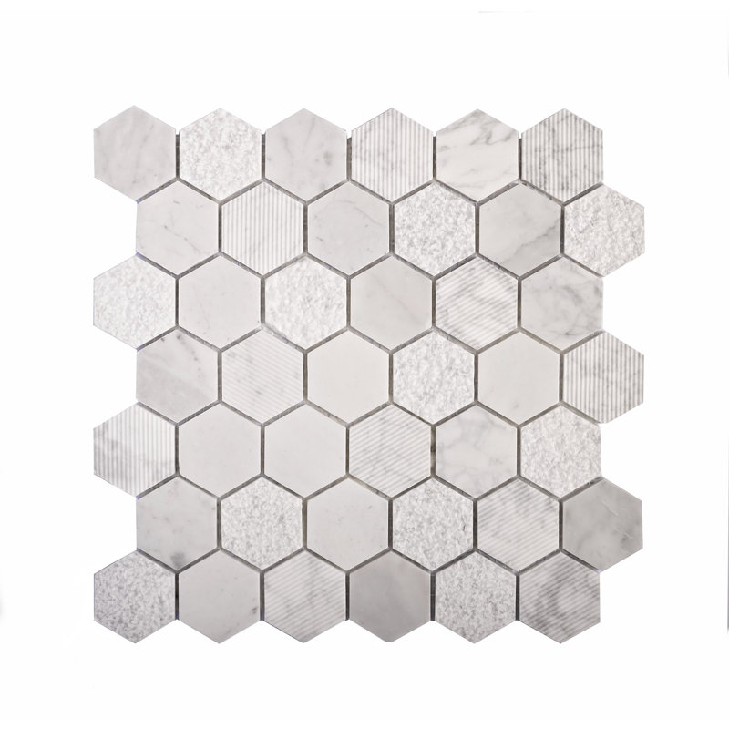 Apollo Harbor 12" x 12" Marble Honeycomb Mosaic Wall & Floor Tile