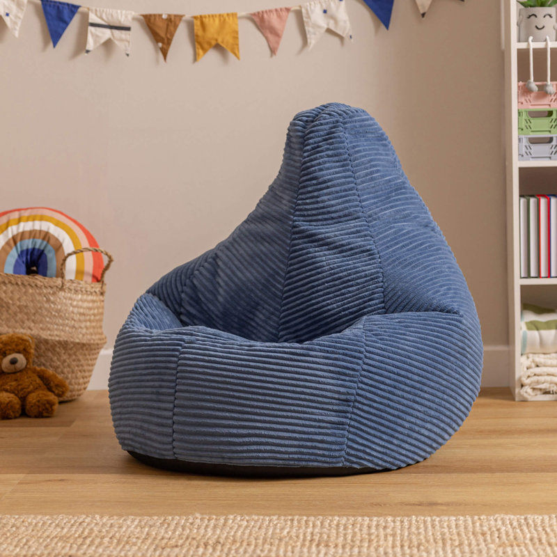 Kids Dalton Cord Bean Bag, Denim Blue