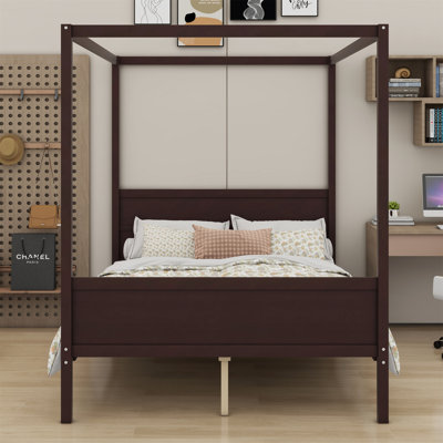 Canopy Platform Bed With Headboard And Footboard