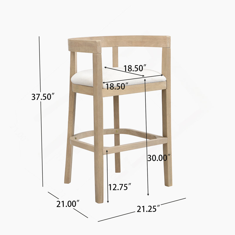 Tabourets de bar (ensemble de 2), Naturel