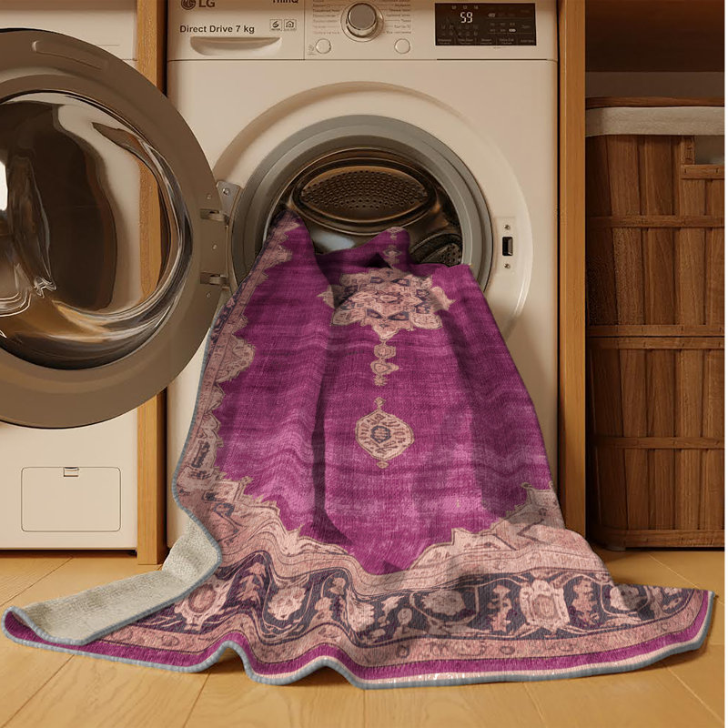 Tapis brun lavable à la machine, Carré 6 pi