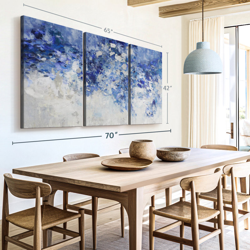"Indigo Charmed" sur toile, H 42 po x l 65 po x P 1,25 po