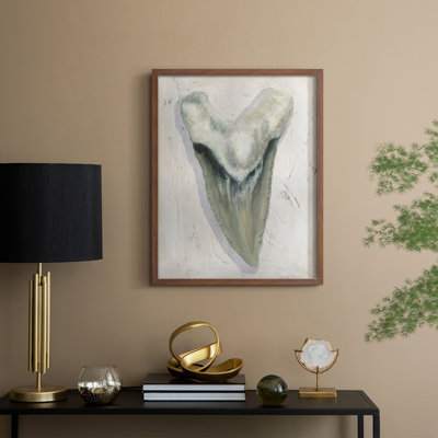 Watercolor Sharks Tooth II Framed Print - Solid Wood