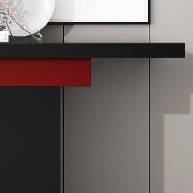 Console nordique moderne simple, H 33,5 po x l 51,2 po x P 15,7 po, Rouge / Noir