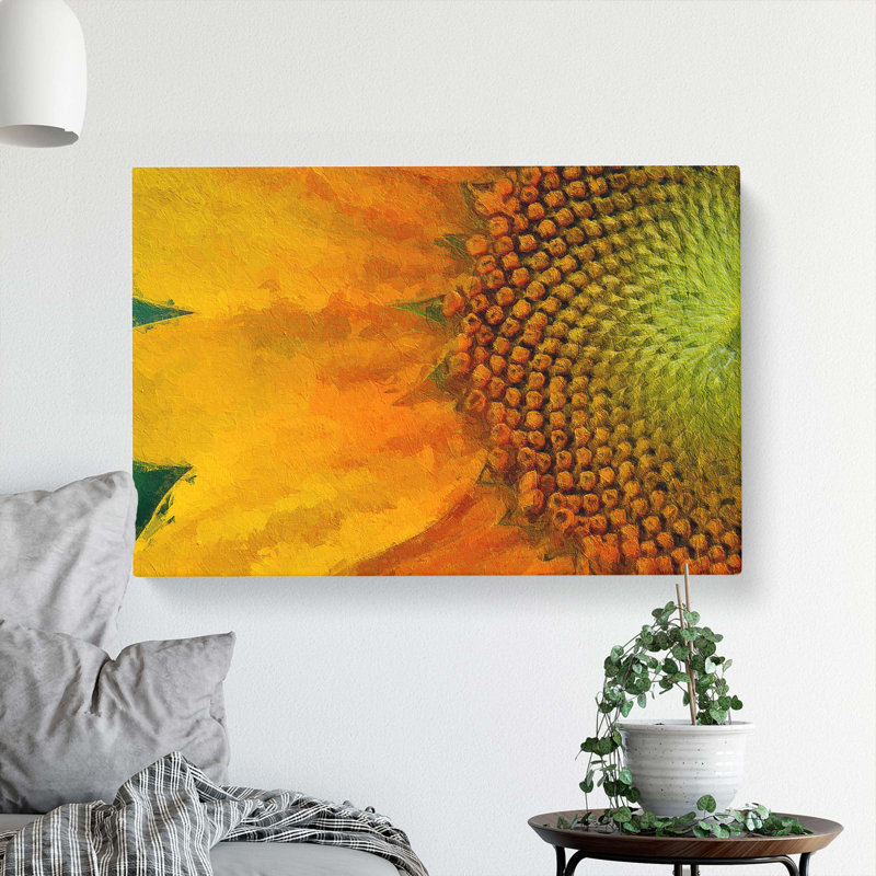 Petals Of The Yellow Sunflower - Wrapped Canvas Painting, 35cm H x 50cm W x 3cm D