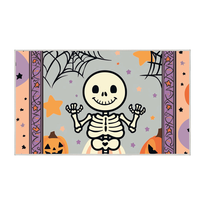 Tapis de vacances d'Halloween The Holiday Aisle®, Rectangle 5 pi x 7 pi