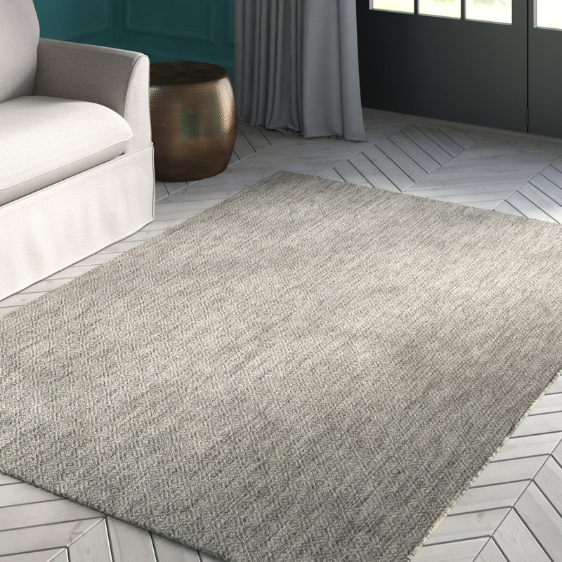 Geometric Gray Indoor/Outdoor Area Rug, Rectangle 4' x 5'7"
