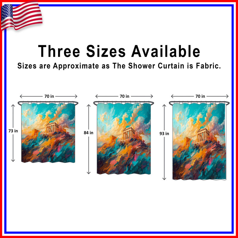 Rideaux de douche Vibrant Parthenon, 70in W x 84in H