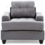 Chaise d'appoint grise avec accoudoirs en selle et rembourrage en mousse - l 38 po x P 34 po x H 36 po Revêtement en microfibre pour un siège moelleux de style transitionnel, rembourré et confortable