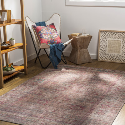 Tapis oriental en coton foncé Sheryl