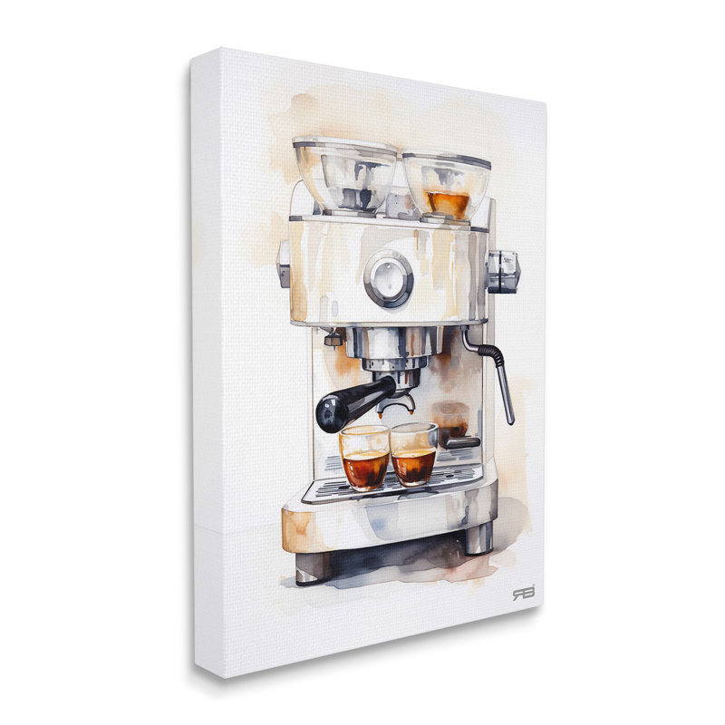 Art moderne sur toile, machine à espresso moderne par Rb, H 40 po x l 30 po