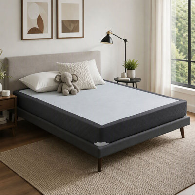 Standard Box Spring Foundation, Grey Finish for Bedroom