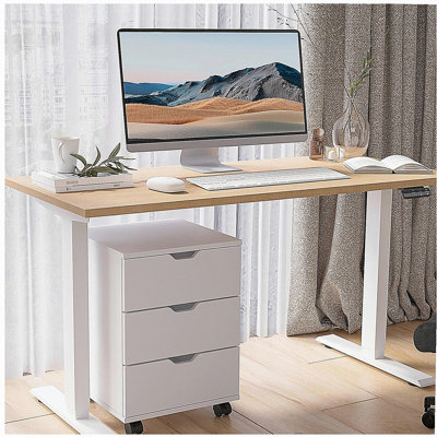 3-Drawer Vertical Filing Cabinet Rolling Wood Mobile File Cabinets Under Desk for Home Office with Casters (Non-Assembled)