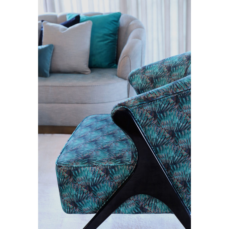 Tissu Bloom Bloom, Bleu paon