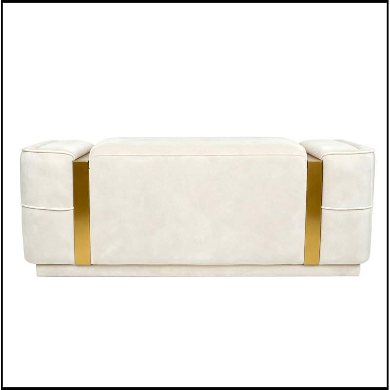 Stéphanie rembourrée avec rangement à couvercle rabattable, Beige